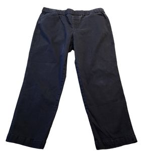 Lands' End Women's Black Elastic Waist Pull On Mid-Rise Capris Size 14P